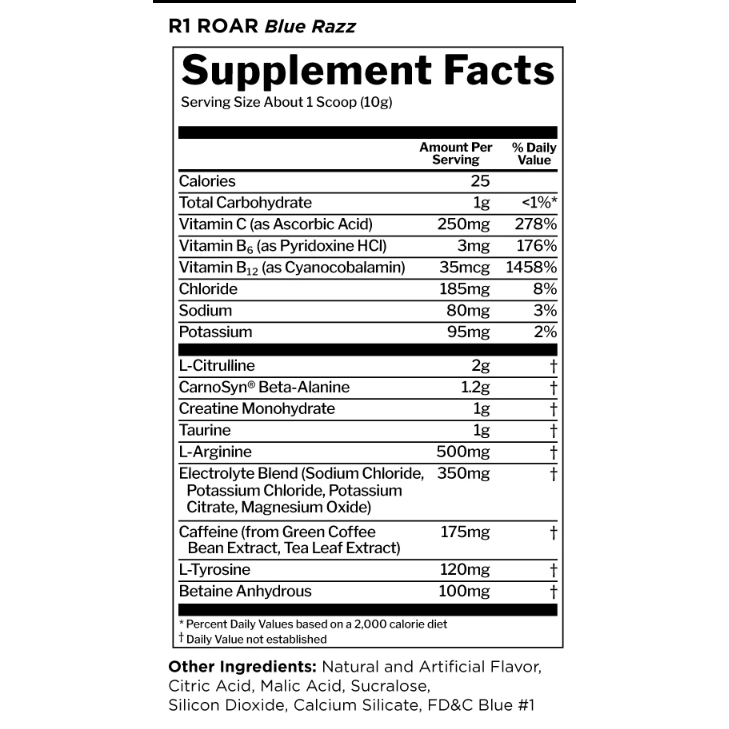 Tăng năng lượng trước khi tập Pre Workout Energy Rule 1 ROAR 30 servings