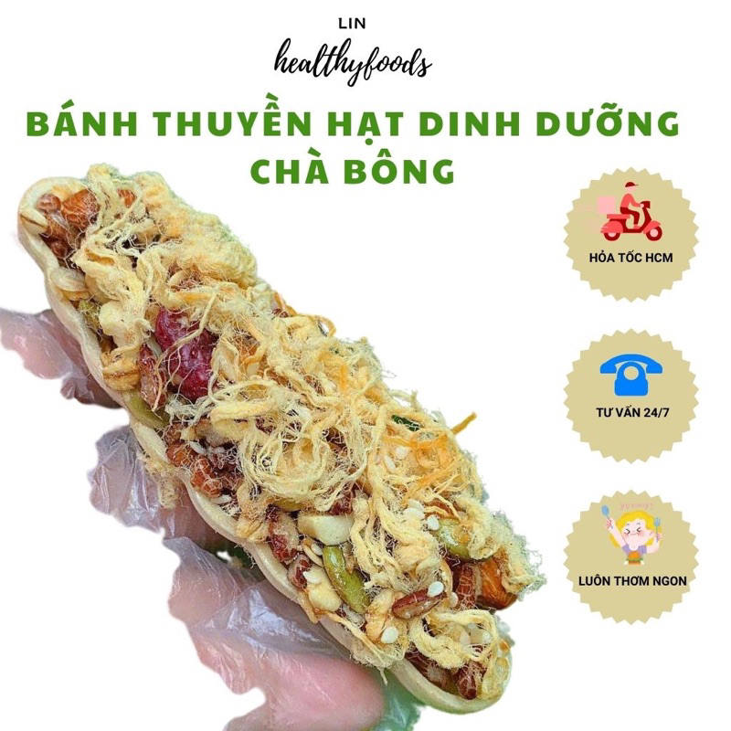Bánh Thuyền Gạo Lứt Chà bông nhà LINHEALTHYFOODS ăn kiêng giảm cân túi 500gr