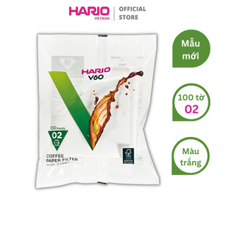 Giấy Lọc Cà Phê Hario 100 Cái V60-VCF-02-100W (Size 02, Màu Trắng)