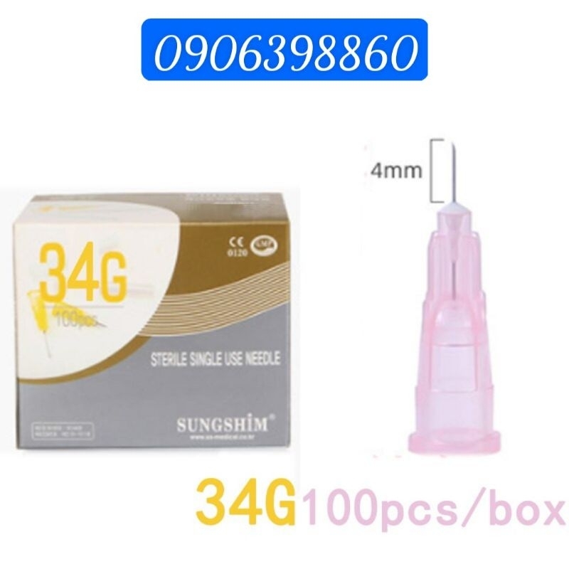 Hộp kim 34G 4mm 13mm Sungshim tiêm cá hồi dưỡng chất prp - Wholesale High Quality Disposable 34G 4mm Sharp