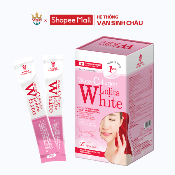 Collagen nước Vasih P&B Water Collagen Lolita White hộp 20 gói x10ml