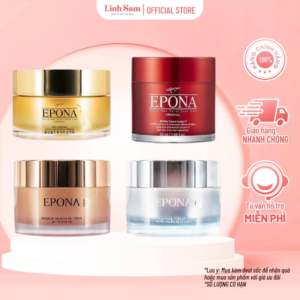 Kem dưỡng trắng mờ nếp nhăn Epona All In One Total Skin Care 50ml