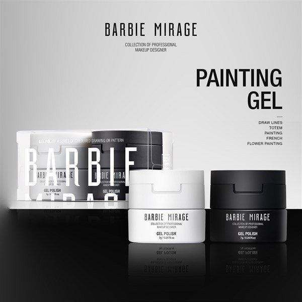 Gel vẽ Barbie Mirage lẻ trắng-đen