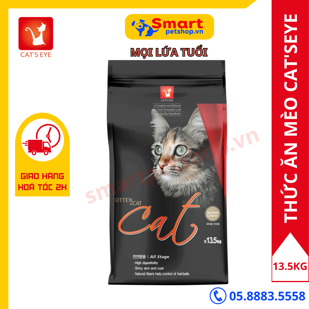 THỨC ĂN CHO MÈO - THỨC ĂN HẠT CAT'S EYE CHO MÈO MỌI LƯỚI TUỔI 13.5KG