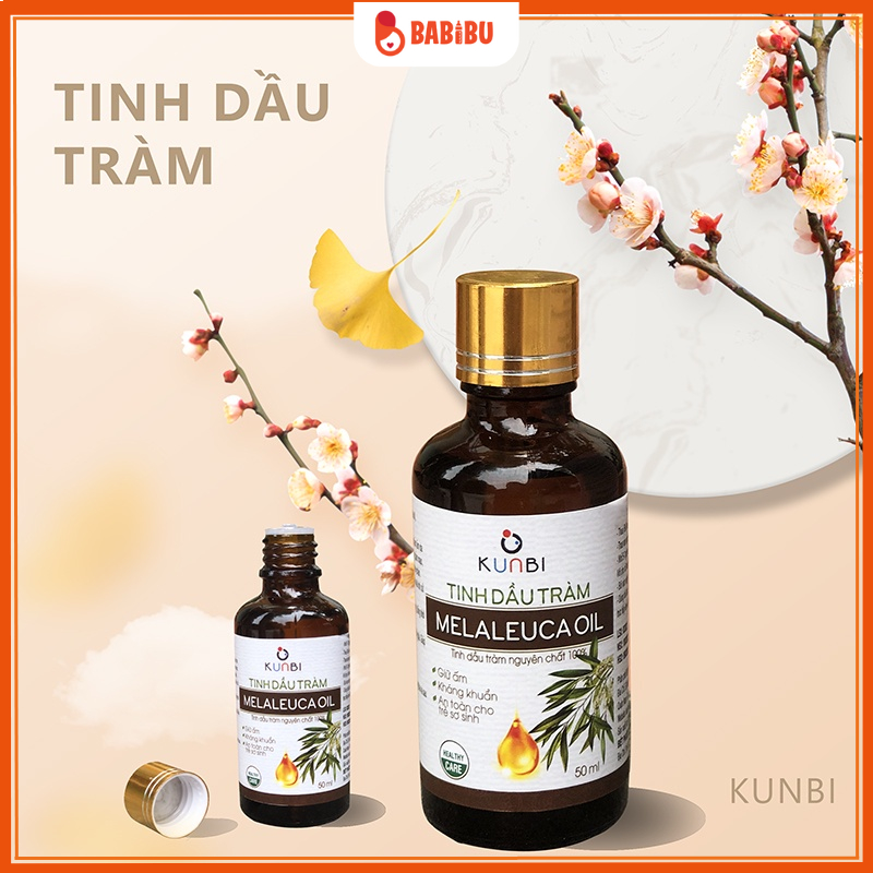 Tinh Dầu Tràm Nguyên Chất Kunbi Chai 50ml An Toàn Cho Trẻ Sơ Sinh Babibu - TDTK