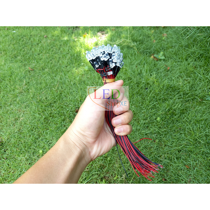 Led 5mm báo nguồn 5v - 12v Trắng - Xanh dương - Vàng