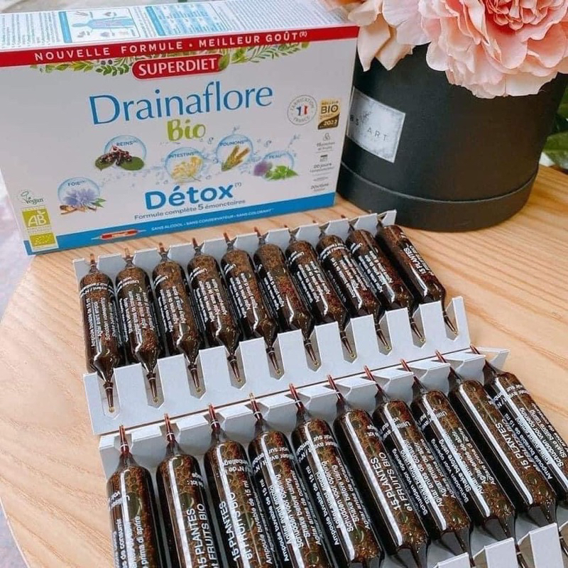 THẢI ĐỘC CƠ THỂ 5IN1 SUPERDIET DRAINAFLORE BIO 20 ỐNG