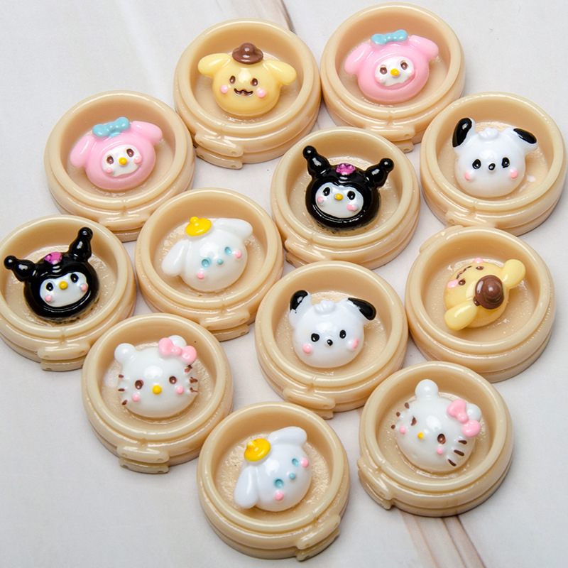 Mô hình khay dimsum hoạt hình trang trí nhà búp bê