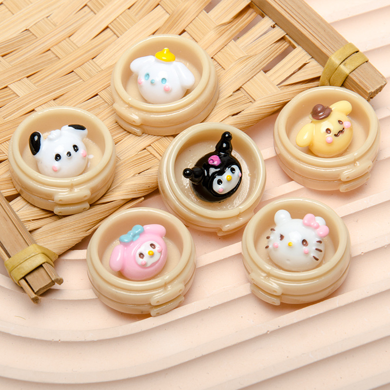 Mô hình khay dimsum hoạt hình trang trí nhà búp bê