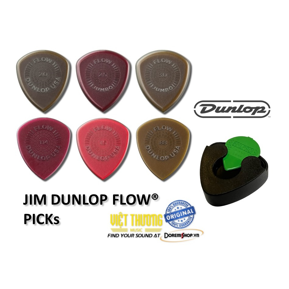 Phím gảy guitar pick Jim Dunlop FLOW - sản xuất tại Mỹ