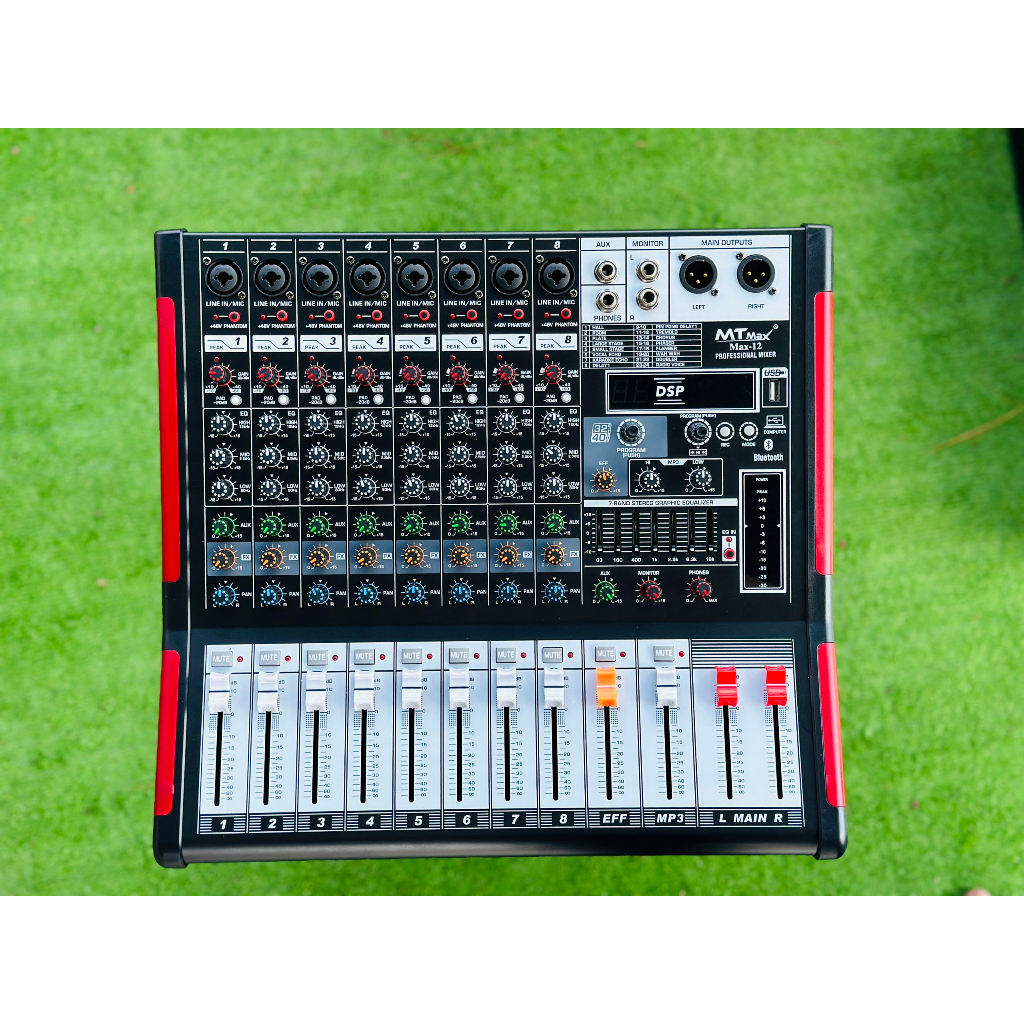 Mixer MAX12 – Âm Thanh Kỹ Thuật Số 8 Kênh, Bộ Điều Khiển Trộn Karaoke DJ Chuyên Nghiệp. Với các hiệu ứng âm thanh hay