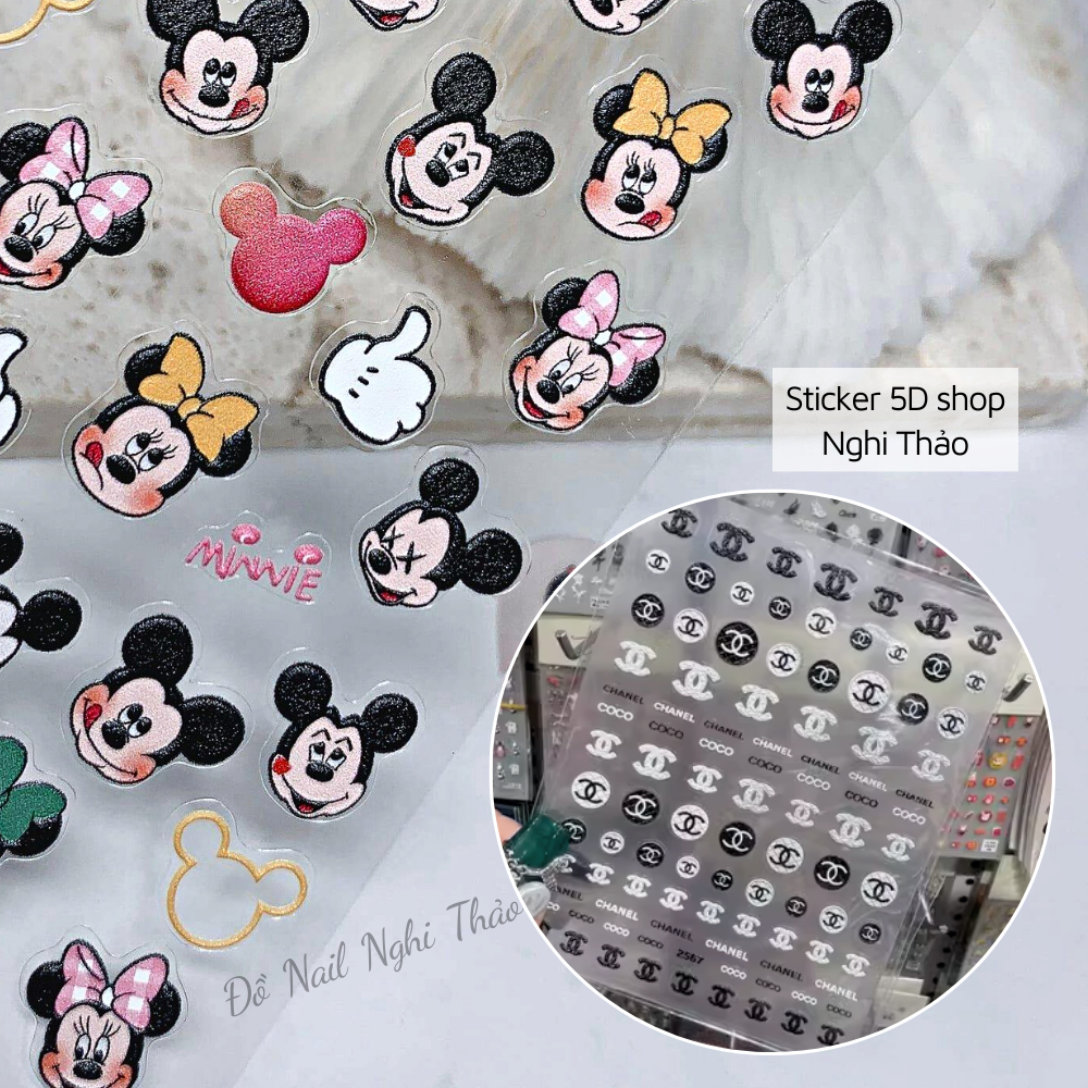 Sticker nail 5D thương hiệu trang trí móng NGHI THẢO