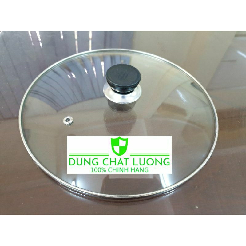Nắp nồi kính cường lực 4mm 14cm 16cm 18cm 20cm 22cm 24cm 26cm 28cm 30cm 32cm - Nắp 1G - Dùng cho nồi có rãnh gờ