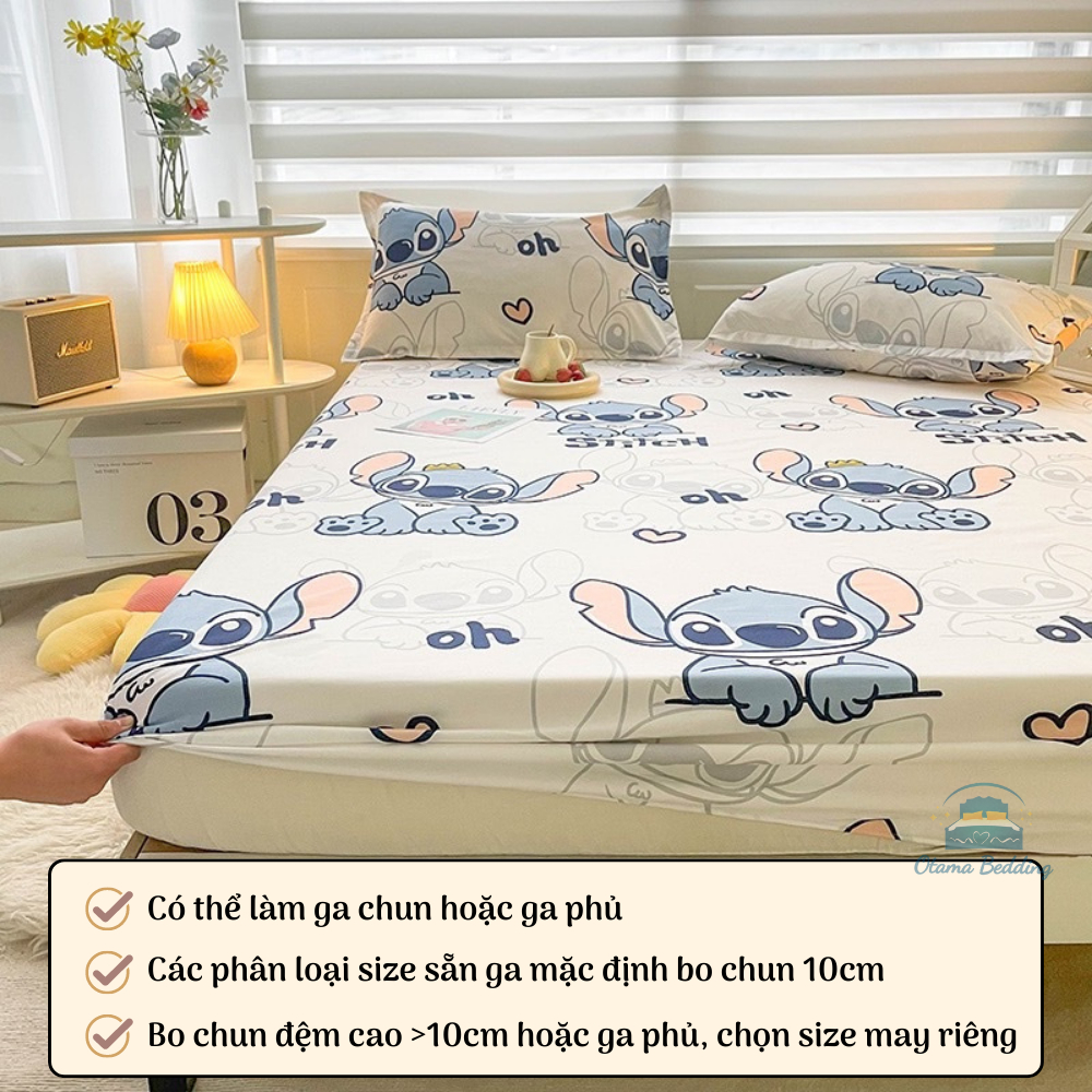 Bộ ga gối trải giường poly cotton 3 món, Bộ ga giường vỏ gối và ga giường đủ size 1m6 1m8 2m2 cao cấp - Otama Bedding