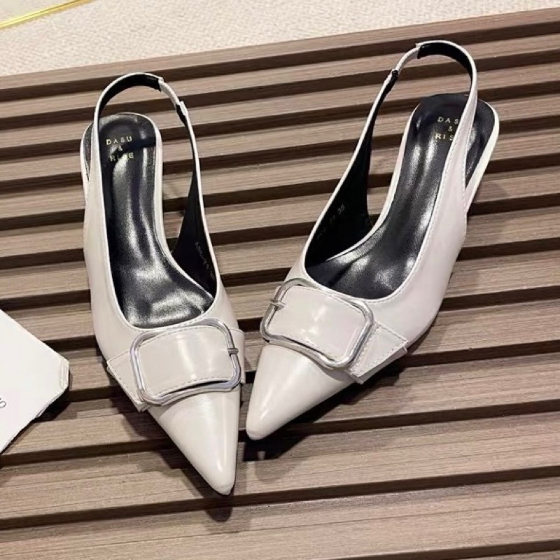 ORDER 💗 Giày mũi nhọn da bóng gót nhọn 6cm 35-39