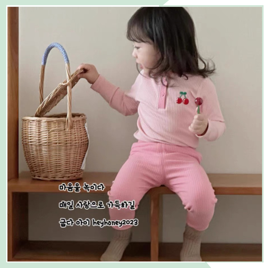 Bộ thun tăm dài tay bé gái, bé trai set quần áo thu đông cho bé BBG96