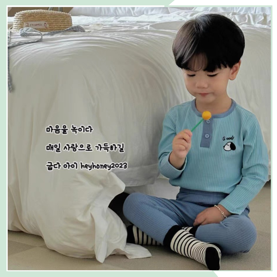 Bộ thun tăm dài tay bé gái, bé trai set quần áo thu đông cho bé BBG96