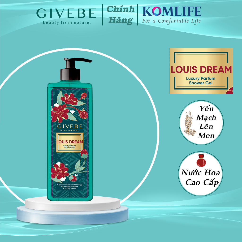 (New) Sữa tắm GIVEBE Luxury 600ml chiết xuất mầm yến mạch organic giúp da đàn hồi, khỏe mạnh, làm chậm lão hóa da