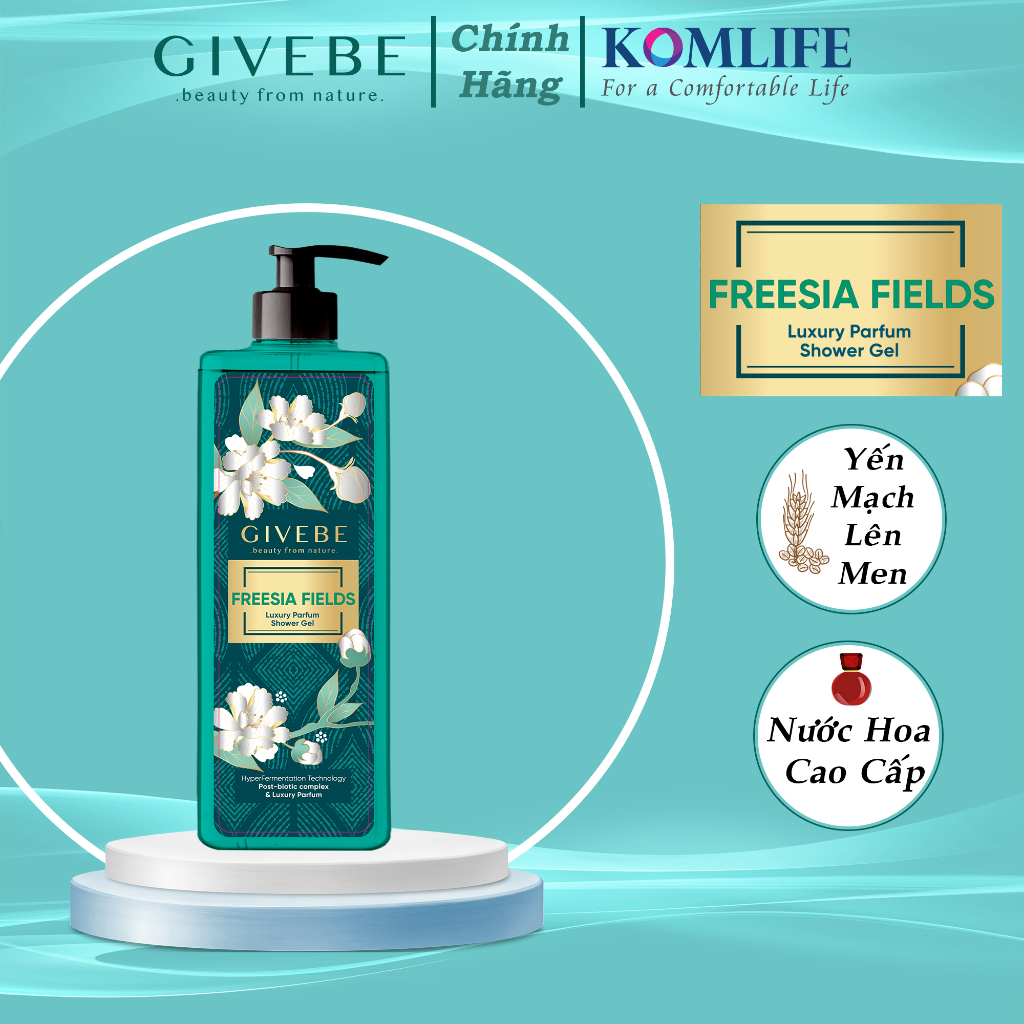 (New) Sữa tắm GIVEBE Luxury 600ml chiết xuất mầm yến mạch organic giúp da đàn hồi, khỏe mạnh, làm chậm lão hóa da