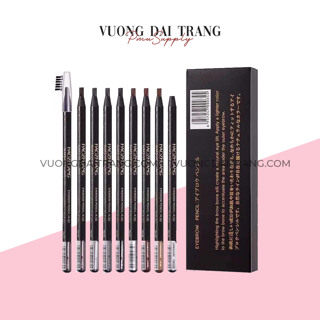 Chì Haozhuang xé kẻ mày, phẩy sợi cứng Eyebrow Pencil sắc nét chuyên dùng cho trang điểm, makeup, spa, pxtm