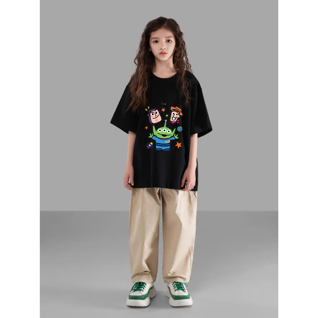 Áo thun bé gái Babylove áo ngắn tay chất cotton mềm mịn thoáng mát in Da đen Giàu Dễ thương Buồn cười