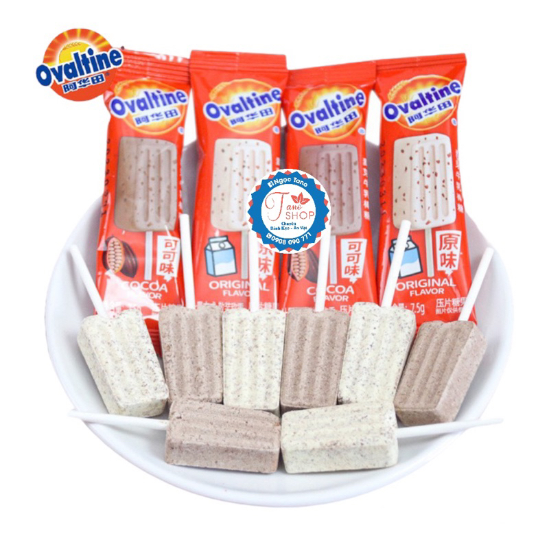 Một kẹo que kem cacao lúa mạch Ovaltine - Hongkong | Ăn vặt ngon rẻ cho bé