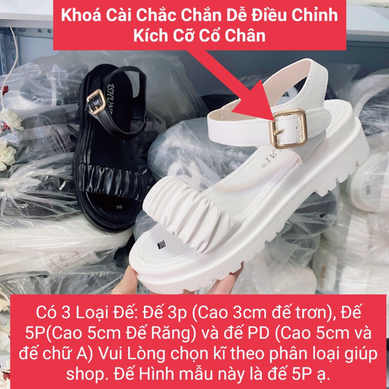 Dép Sandal Nữ Quai Hậu Nhún Xinh Xắn Cực Êm Chân Đế PU Siêu Nhẹ