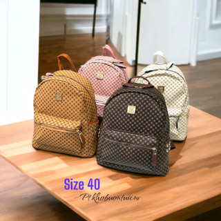 Balo đi học, balo thời trang Hoa Nhí, caro bbr nude size 40 đựng vừa sách vở, máy tính dưới 14in