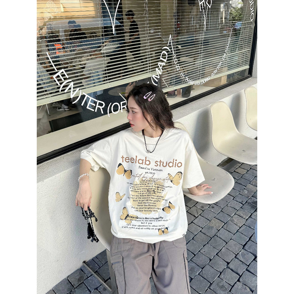 Áo Thun Teelab Local Brand Unisex Studio Butterfly TS200