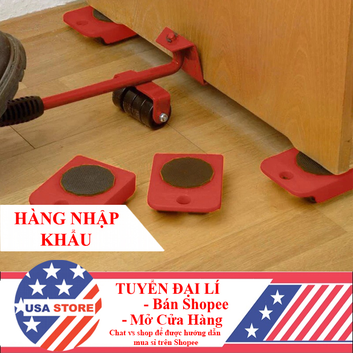 Dụng Cụ Nâng Đồ Đạc Nặng - Hỗ Trợ Di Chuyển Vật Nặng, Nội Thất Gia Đình Có Bánh 5Pc