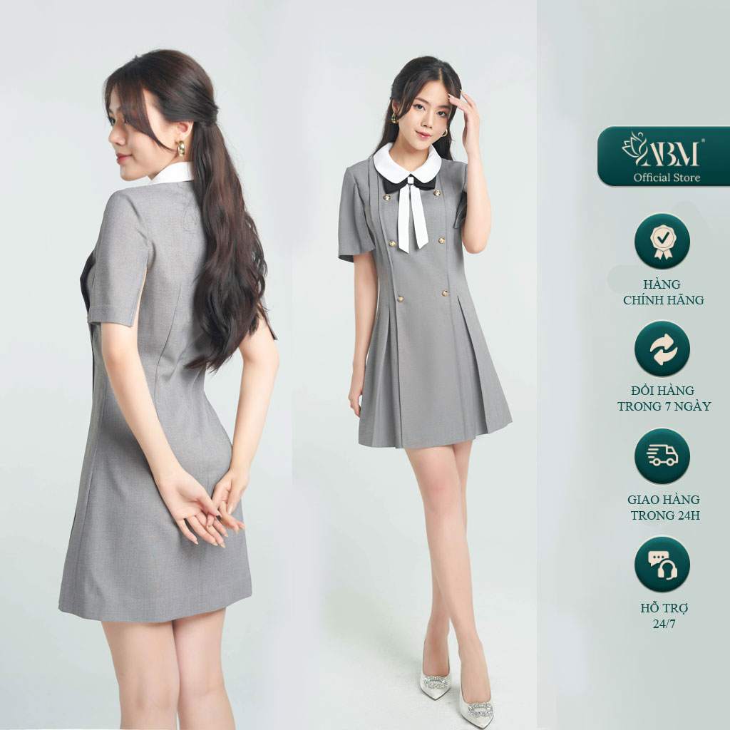 Đầm Devlin Thiết Kế ABM FASHION, Đầm Suông Dáng A, Xếp Li, Cổ Sen Vải Tuýt Si Phù Hợp Đi Chơi, Dạo Phố - T22DL0243
