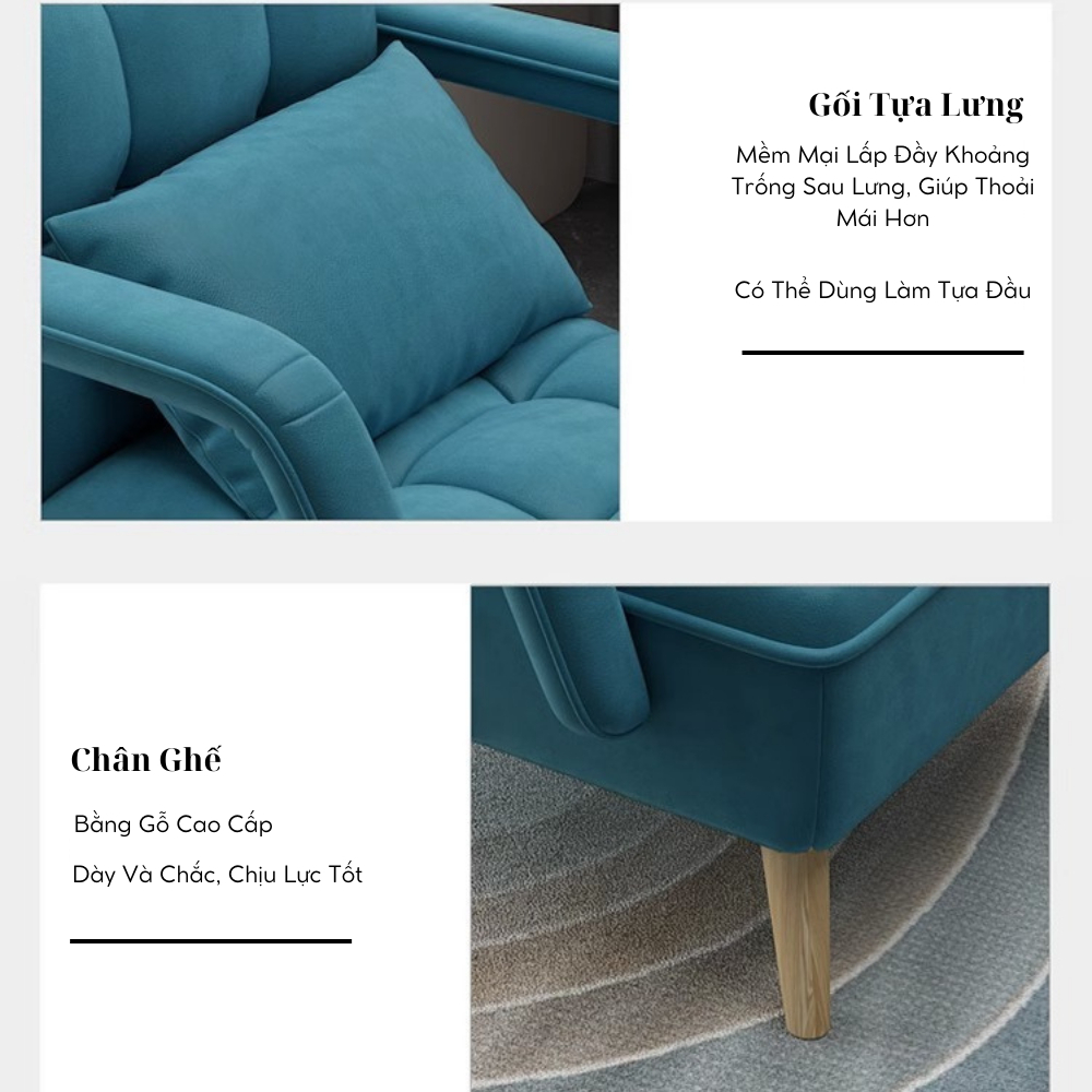 Ghế Thư Giãn Đọc Sách Kiểu Dáng Hàn Quốc, Ghế Sofa Ngả Lưng Cao Cấp Chất Liệu Nhung Thô, Giường Gấp Đa Năng | BigBuy360 - bigbuy360.vn