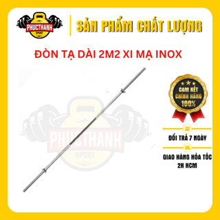 Đòn tập tạ đòn gắn tạ đòn tập squats đòn tập ngực đòn tập vai Reefit dài 2m2 xi mạ inox phi 25 ( TẶNG 1 BAO TAY CUỐN