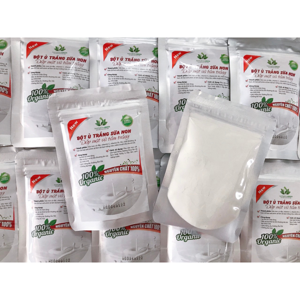 Bột Ủ Trắng Sữa Non, Sữa non cô đặc dưỡng trắng da, tẩy tế bào chết toàn thân 100GR