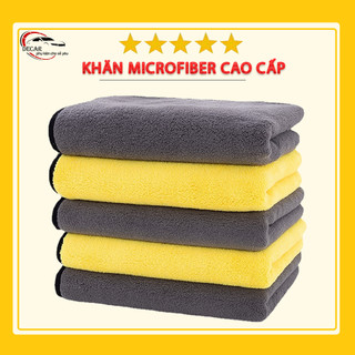 Khăn lau xe ô tô chuyên dụng microfiber, khăn lau xe oto, xe máy đa năng 2 lớp siêu thấm siêu mềm