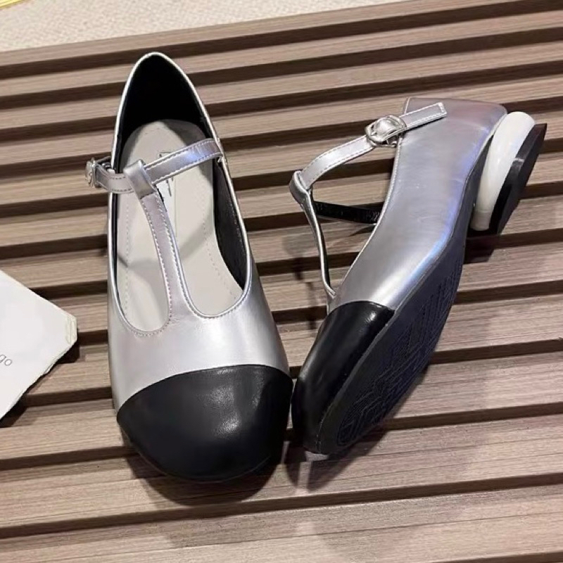 ORDER 🌱 Giày búp bê mũi da trơn khoen cài 1,5cm