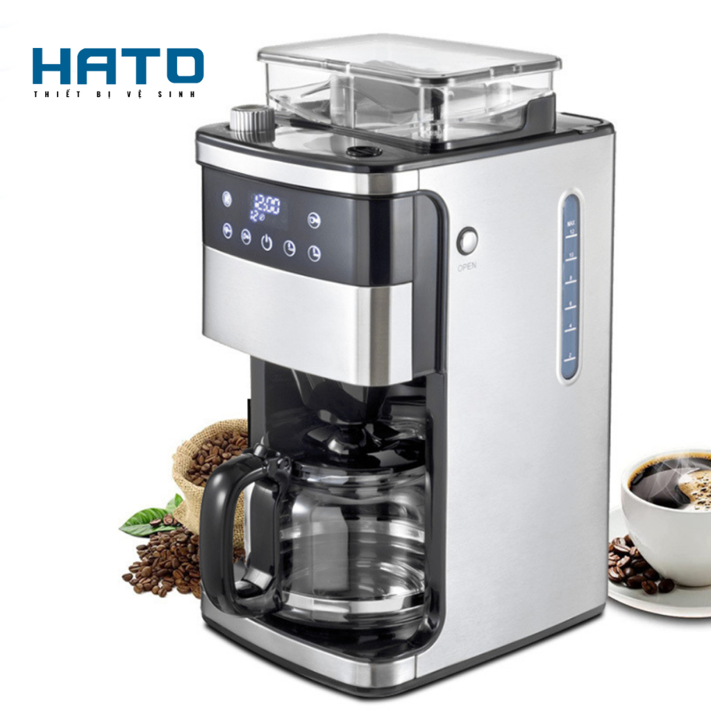 Máy Pha Cafe Ambiano Tự Động Vừa Xay Vừa Pha 12 Cốc/1 Lần Xay, Máy Pha Cà Phê Mini Hàng Chính Hãng Bảo Hành 12 Tháng