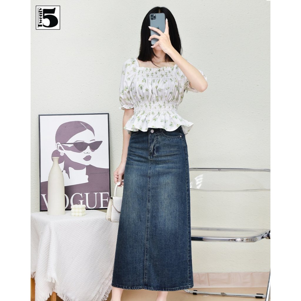 Áo kiểu hình hoa, có 2 nhún bèo Twenty.Five 4911