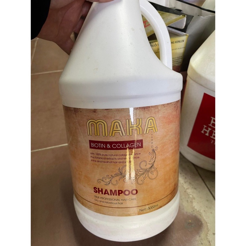 Can dầu gội xả phục hồi siêu mượt Biotin & Collagen MAKA 5000ml