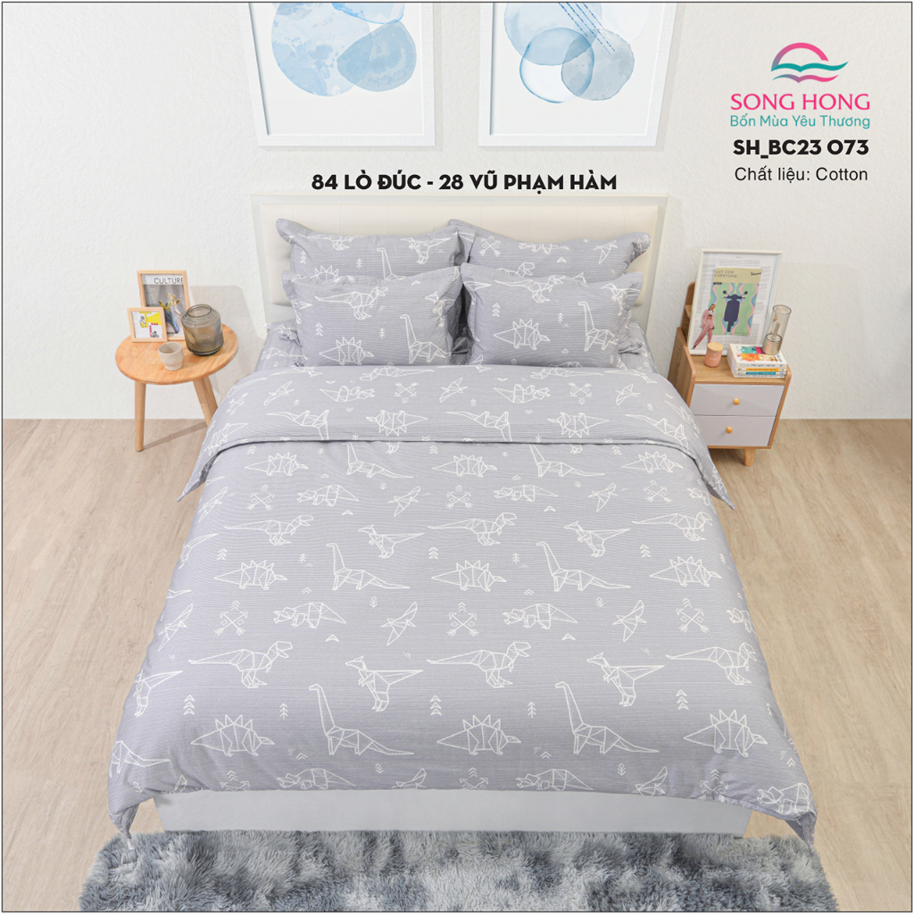 Ga chun 1.5mx1.9m  - Chất cotton - Sông Hồng chính hãng.