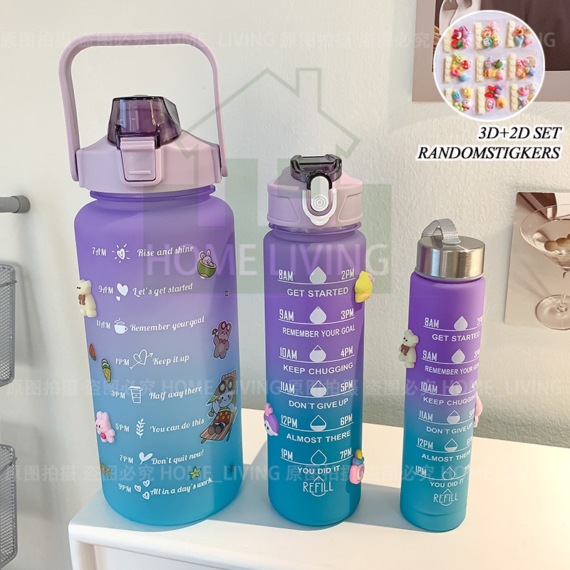 set 3 bình nước kèm sticker