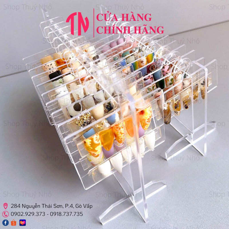 Bảng trưng móng mẫu nail mica cứng cáp cao cấp dạng móc treo phơi đồ dễ thương dụng cụ làm móng tay nghệ thuật nail