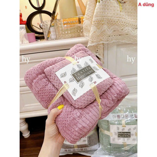 Set 2 khăn tắm lông cừu cao cấp 35 x75cm và 70x 140cm