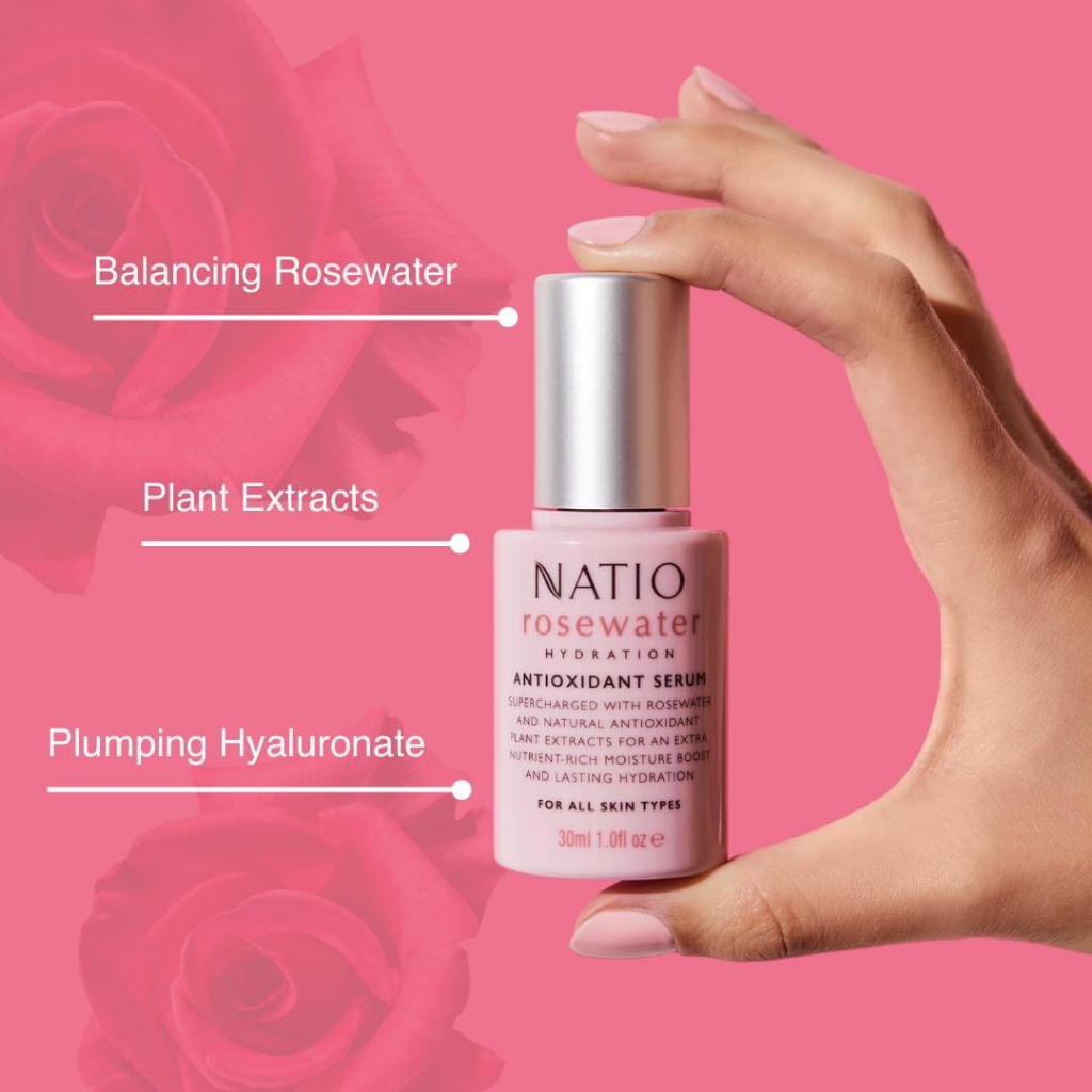 Tinh chất Hoa hồng tinh khiết 100% chống Oxy hóa mạnh mẽ, căng bóng, sáng hồng, se lỗ chân lông NATIO