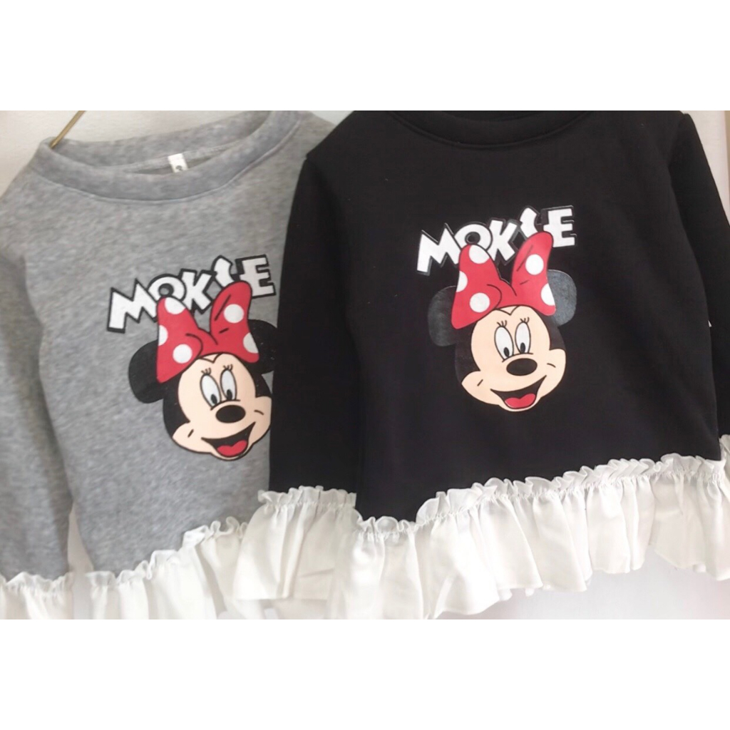 ÁO NỈ CHUỘT MẪU ĐUÔI CÁ CHO BÉ GÁI 1-6 TUỔI