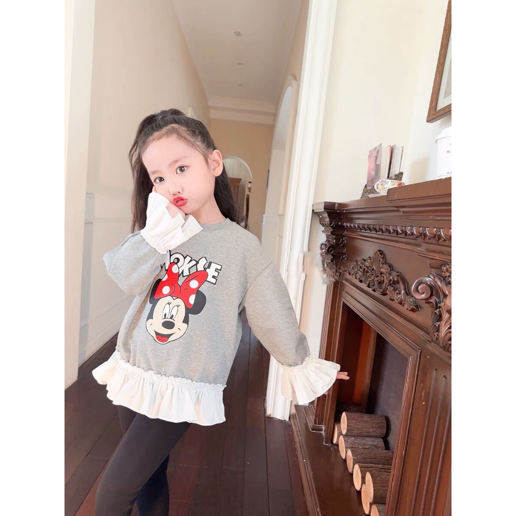 ÁO NỈ CHUỘT MẪU ĐUÔI CÁ CHO BÉ GÁI 1-6 TUỔI