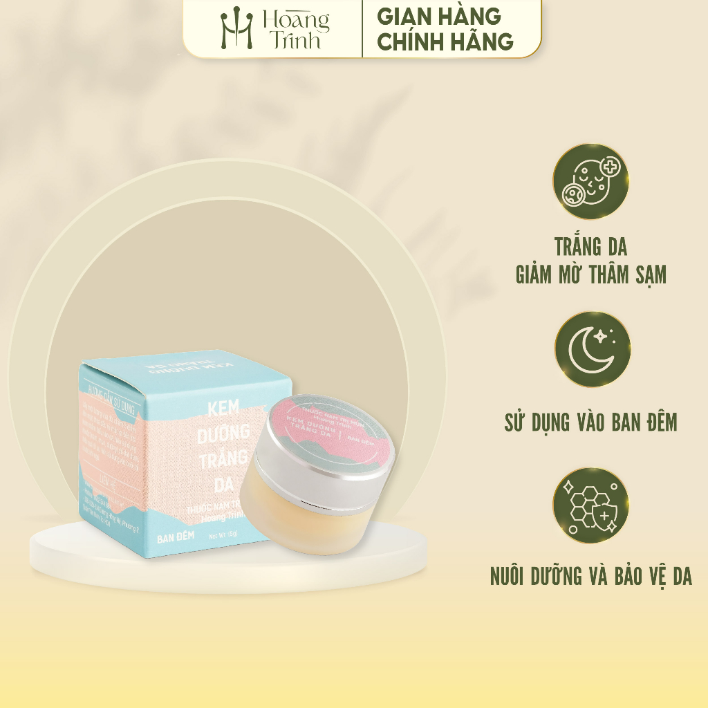 Kem dưỡng trắng da mặt ban đêm Hoàng Trinh giúp cấp ẩm, dưỡng trắng, phục hồi da