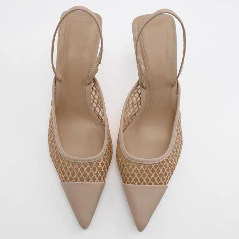 Giày cao gót zara 5 phân xuất dư thiết kế lưới mũi nhọn