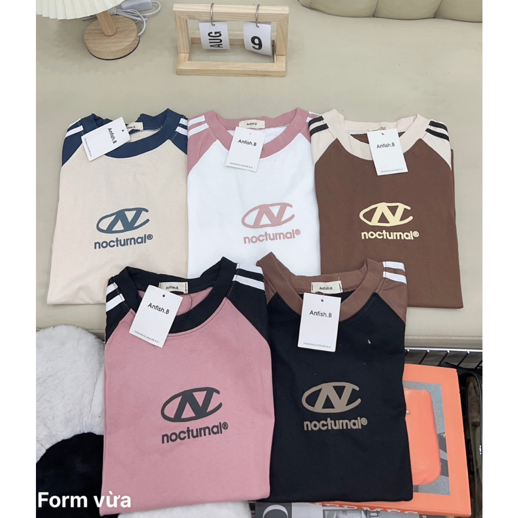 Áo Thun Phối Tay in chữ N Cotton Khô