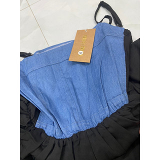 váy bò 2 dây phối
